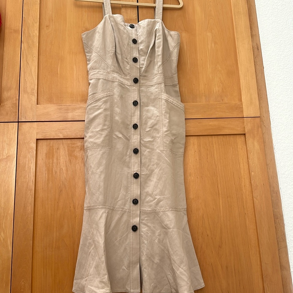 Banana Republic Safari Style Linen Cotton Dress Women's Size 10